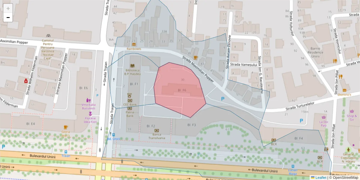 Hartă a codului poștal  și a codurilor poștale învecinate