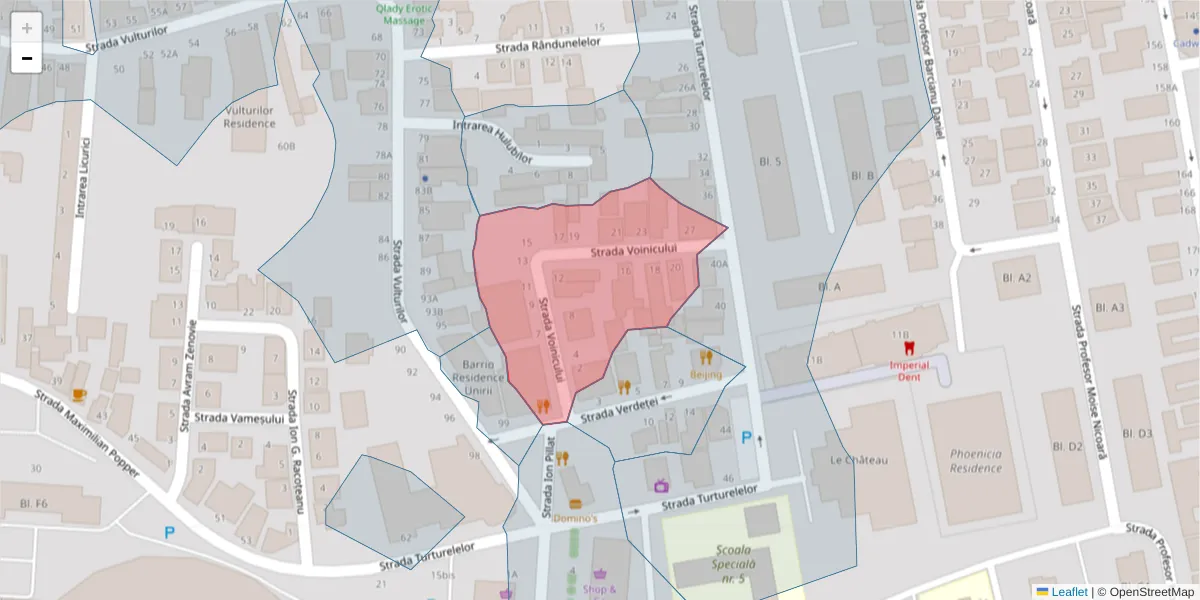 Hartă a codului poștal  și a codurilor poștale învecinate