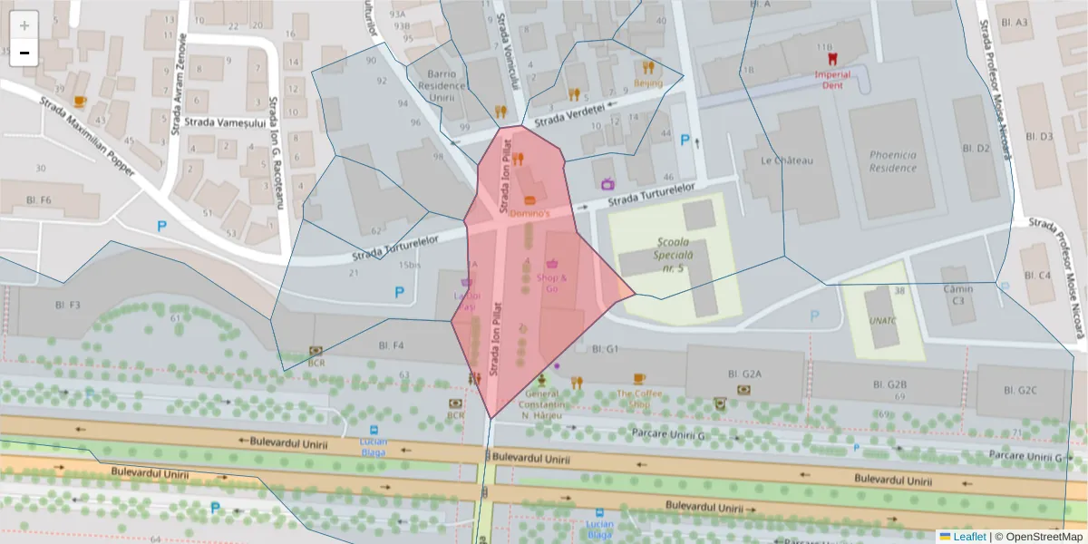 Hartă a codului poștal  și a codurilor poștale învecinate