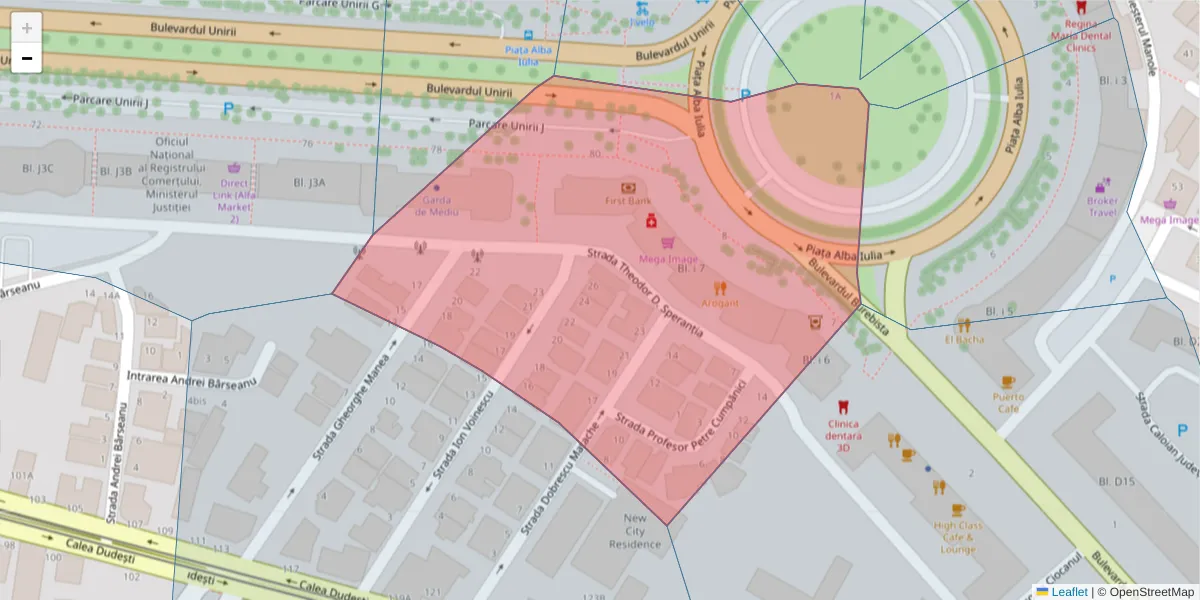 Hartă a codului poștal  și a codurilor poștale învecinate