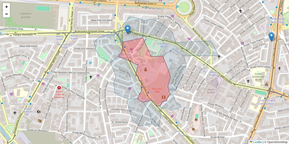 Hartă a codului poștal  și a codurilor poștale învecinate