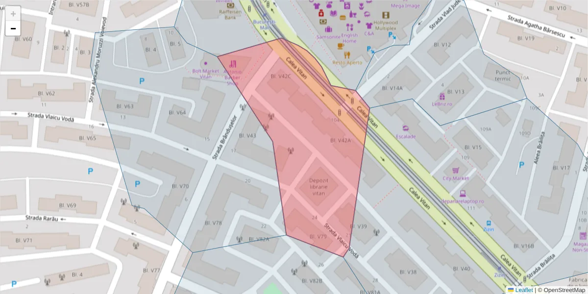 Hartă a codului poștal  și a codurilor poștale învecinate