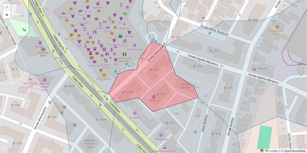 Hartă a codului poștal  și a codurilor poștale învecinate