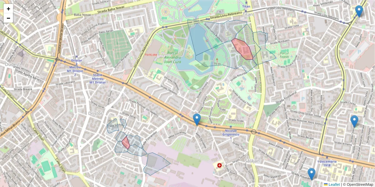 Hartă a codului poștal  și a codurilor poștale învecinate