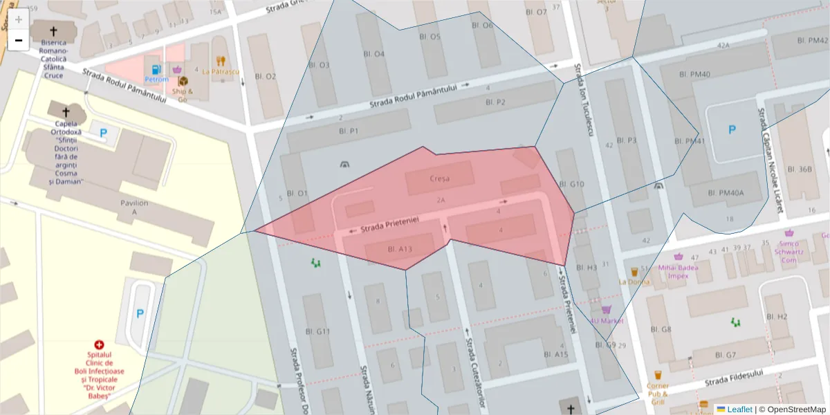 Hartă a codului poștal  și a codurilor poștale învecinate