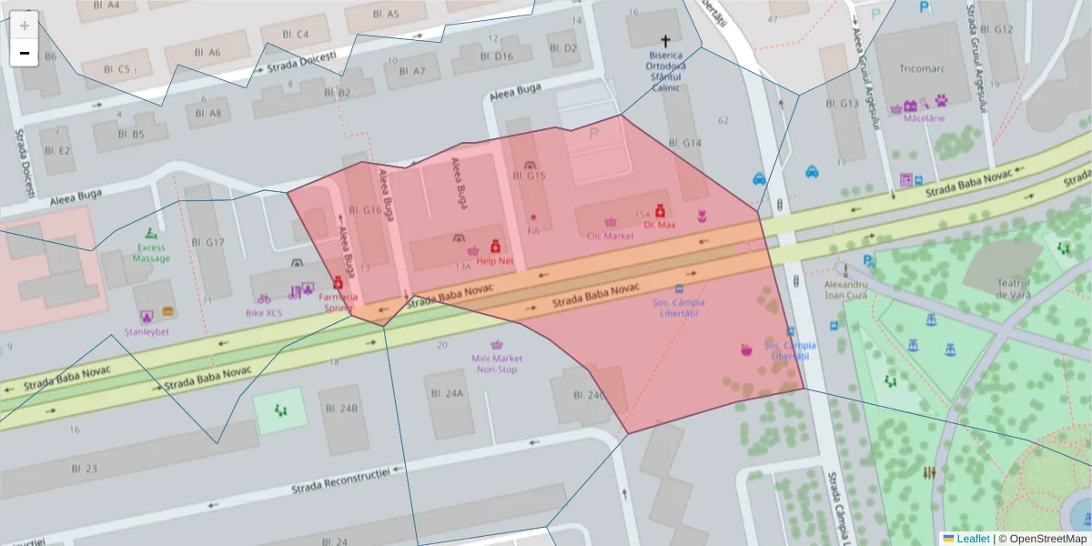 Hartă a codului poștal  și a codurilor poștale învecinate