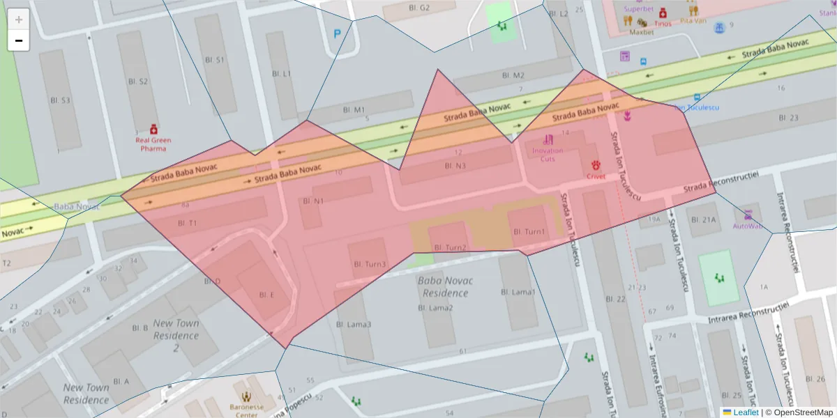 Hartă a codului poștal  și a codurilor poștale învecinate