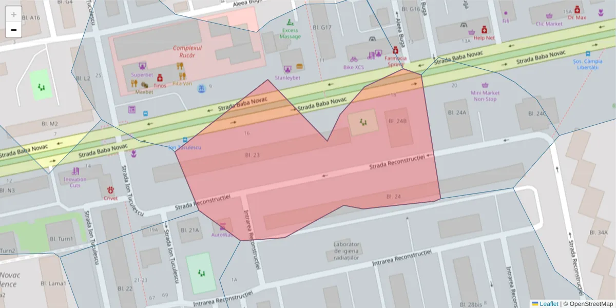 Hartă a codului poștal  și a codurilor poștale învecinate