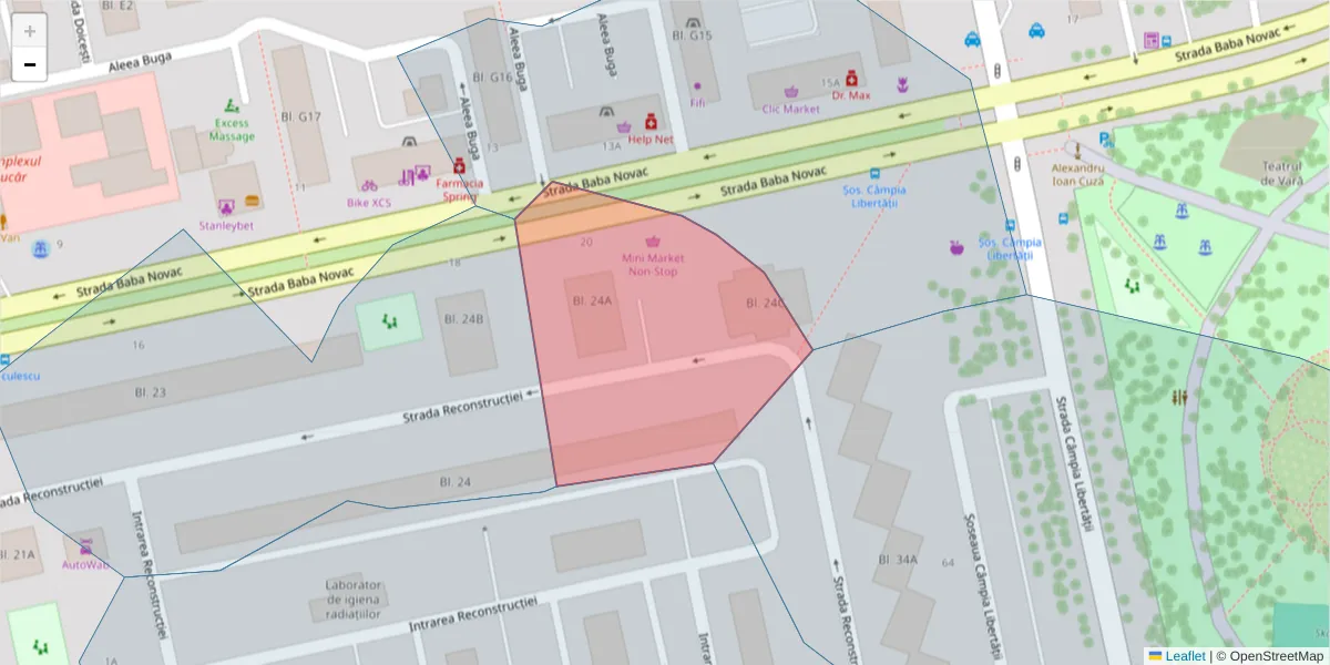 Hartă a codului poștal  și a codurilor poștale învecinate