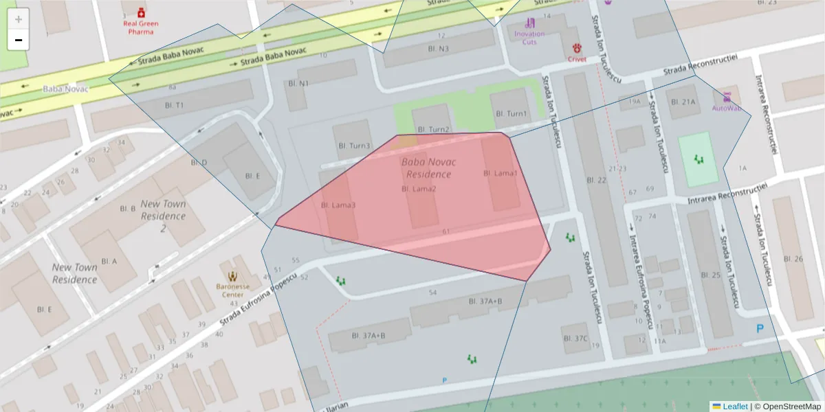 Hartă a codului poștal  și a codurilor poștale învecinate