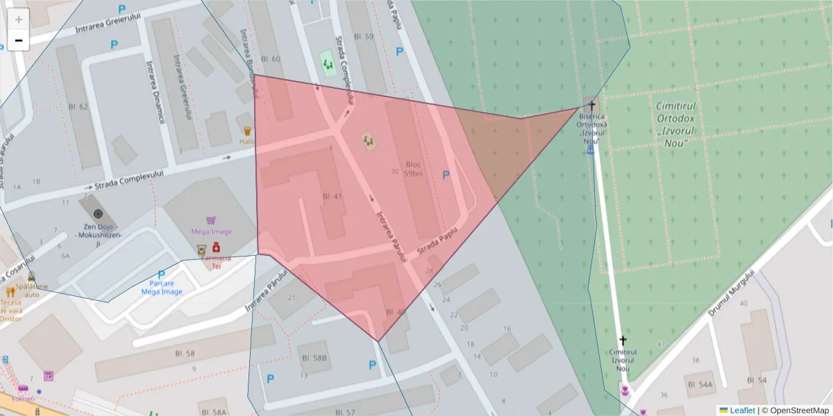 Hartă a codului poștal  și a codurilor poștale învecinate