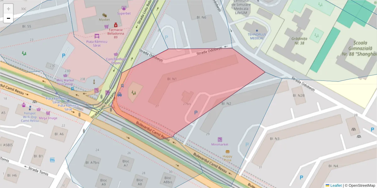 Hartă a codului poștal  și a codurilor poștale învecinate