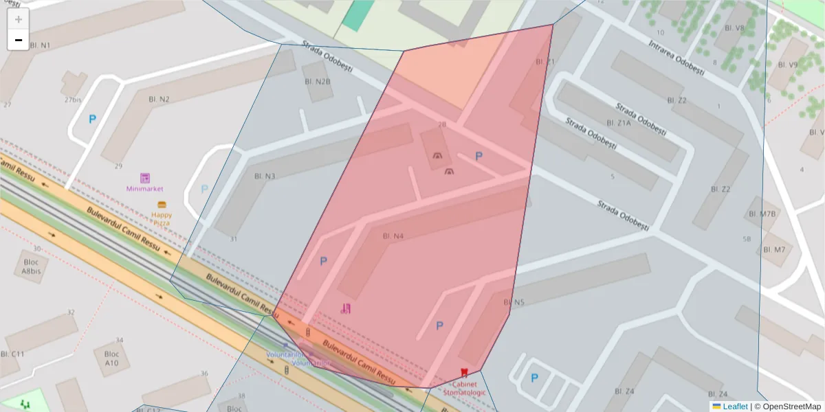 Hartă a codului poștal  și a codurilor poștale învecinate