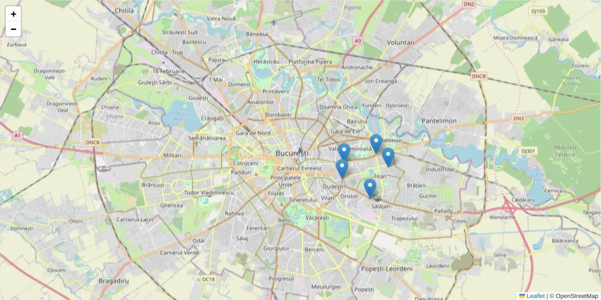 Hartă a codului poștal  și a codurilor poștale învecinate