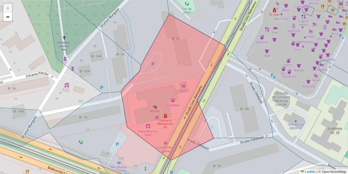 Hartă a codului poștal  și a codurilor poștale învecinate