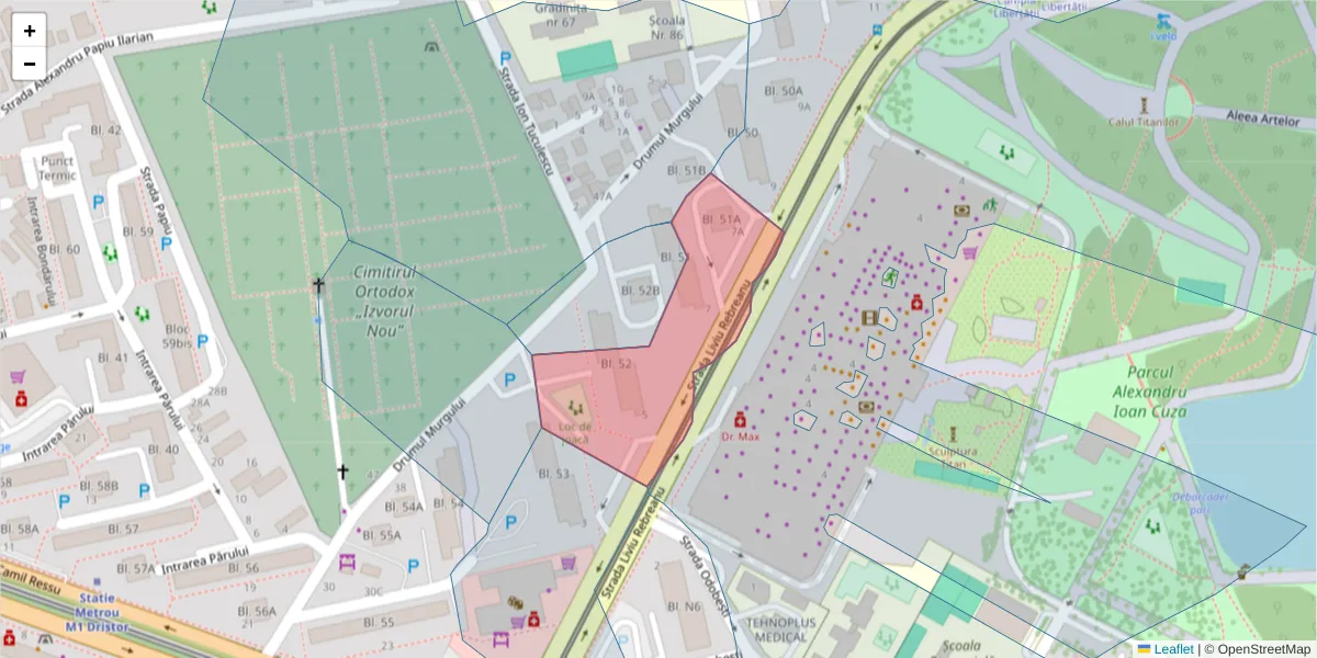 Hartă a codului poștal  și a codurilor poștale învecinate