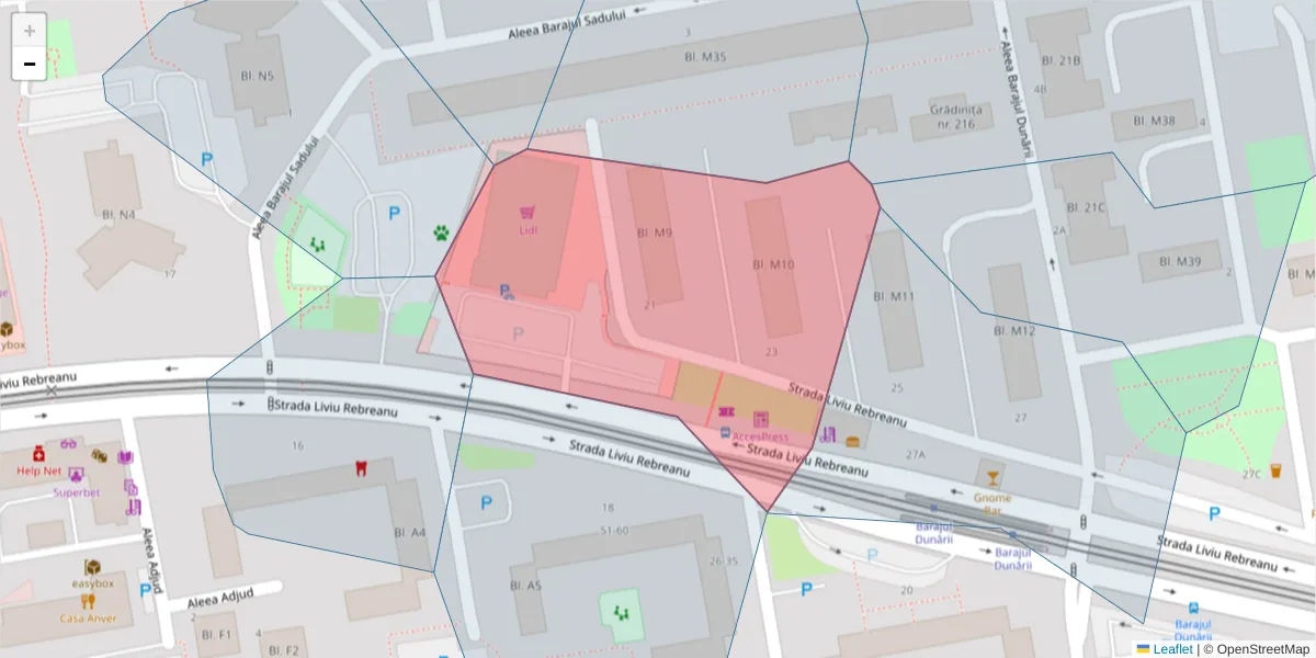 Hartă a codului poștal  și a codurilor poștale învecinate