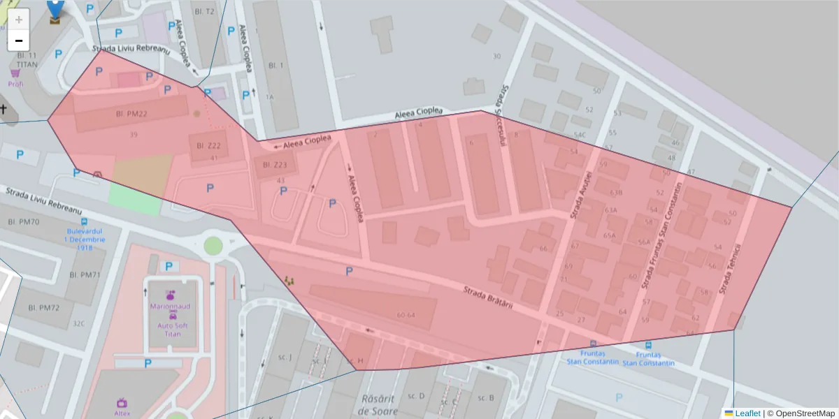 Hartă a codului poștal  și a codurilor poștale învecinate