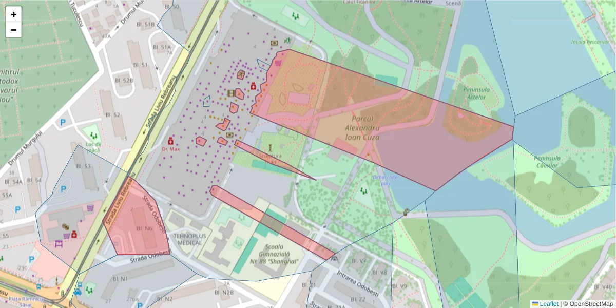 Hartă a codului poștal  și a codurilor poștale învecinate