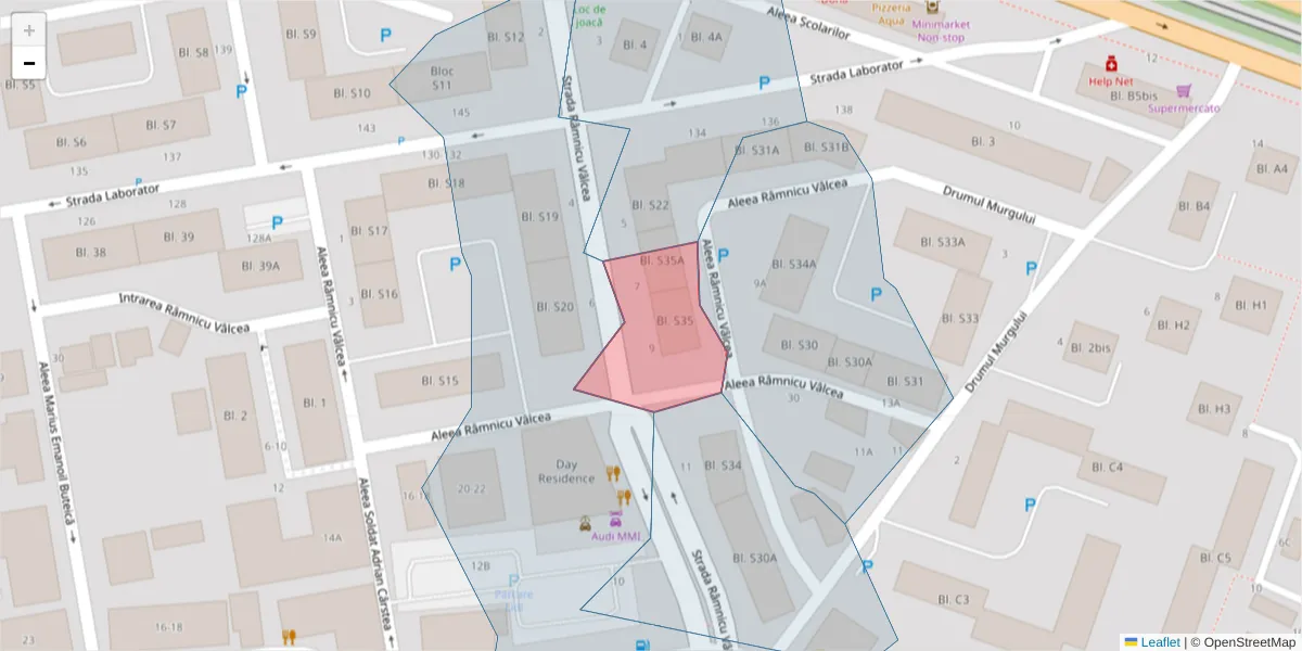 Hartă a codului poștal  și a codurilor poștale învecinate