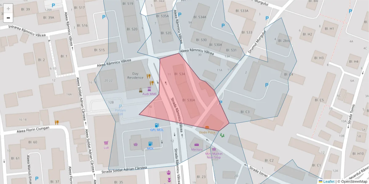 Hartă a codului poștal  și a codurilor poștale învecinate