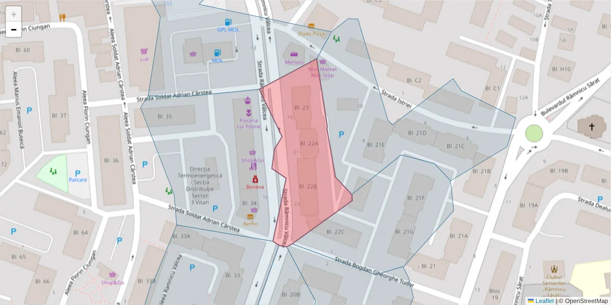 Hartă a codului poștal  și a codurilor poștale învecinate