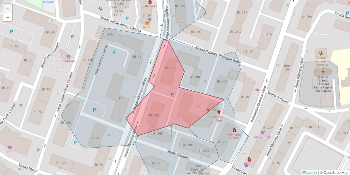 Hartă a codului poștal  și a codurilor poștale învecinate