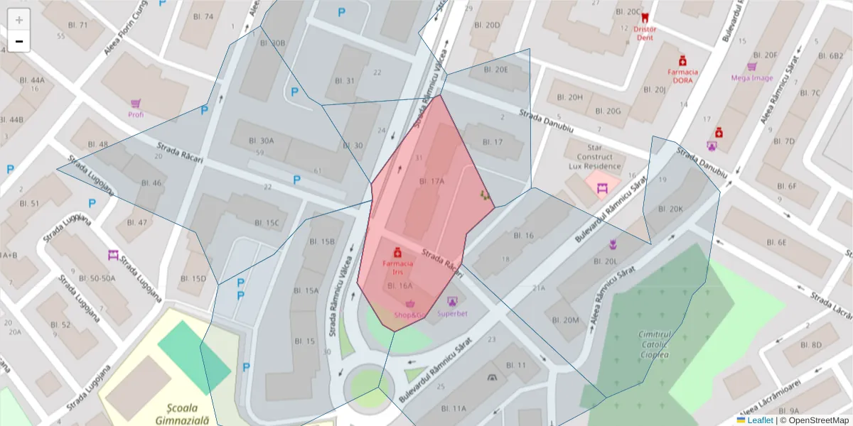Hartă a codului poștal  și a codurilor poștale învecinate