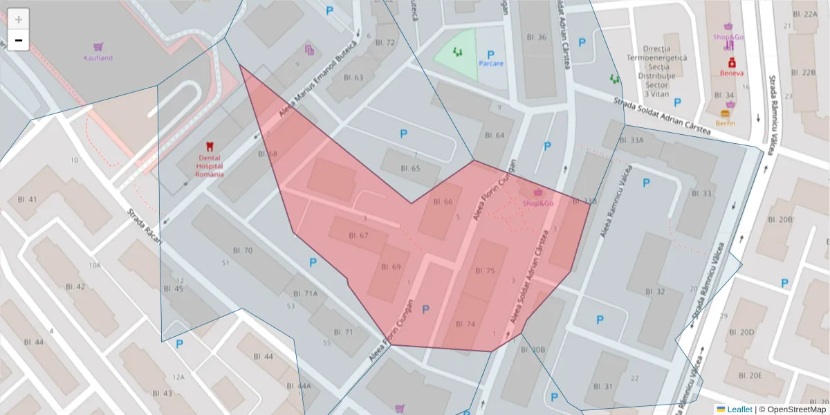 Hartă a codului poștal  și a codurilor poștale învecinate