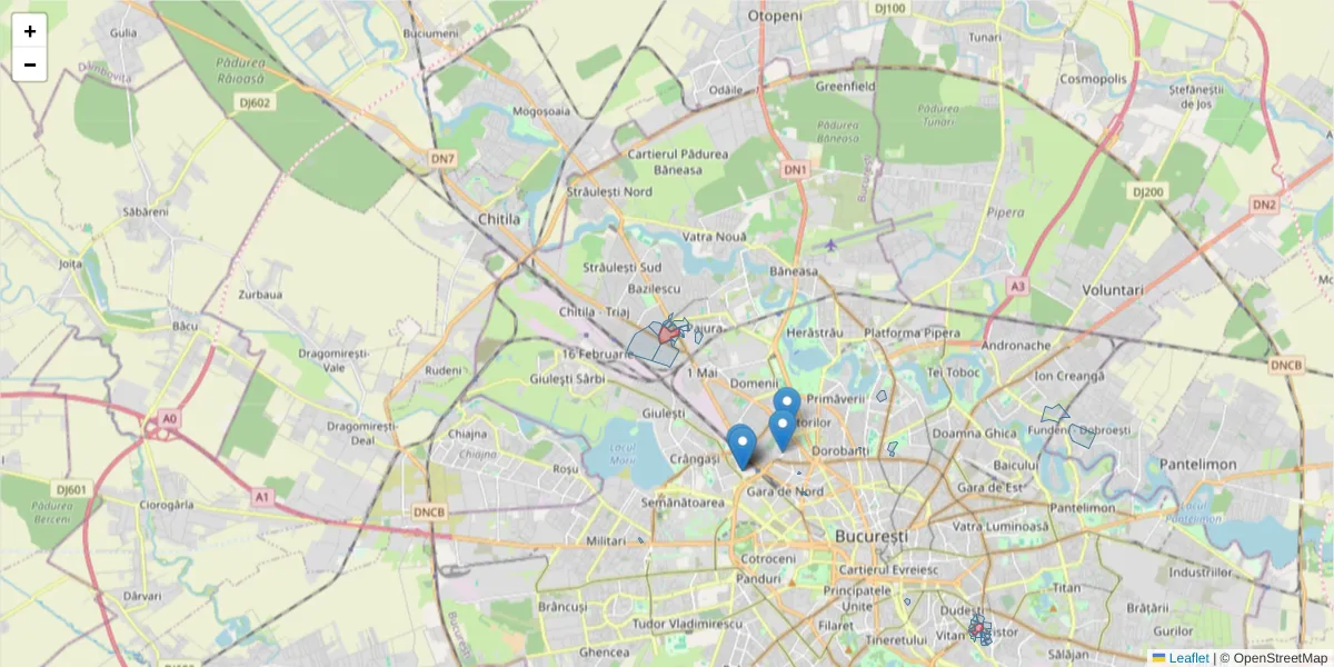 Hartă a codului poștal  și a codurilor poștale învecinate