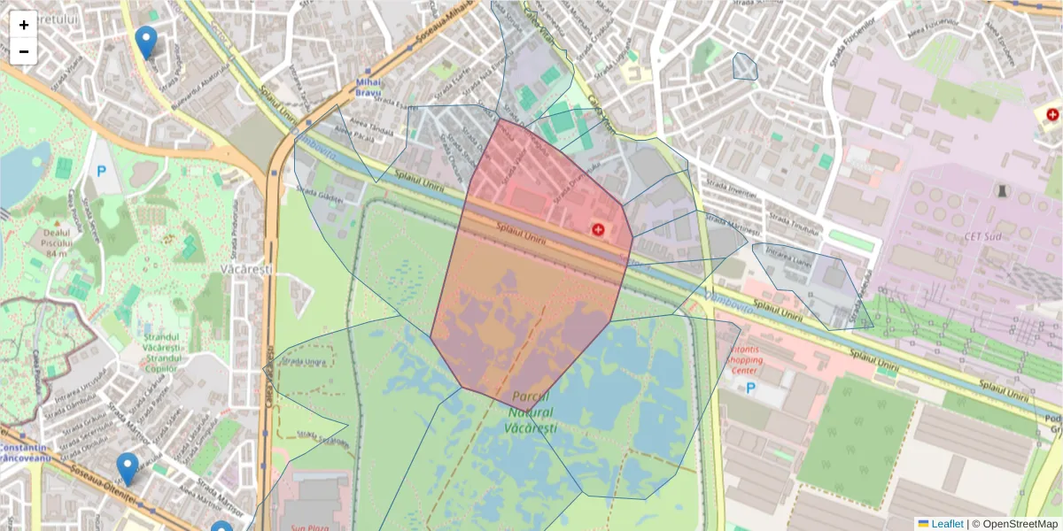 Hartă a codului poștal  și a codurilor poștale învecinate