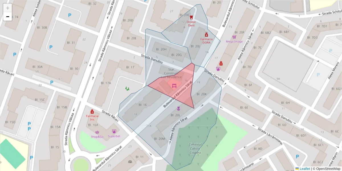 Hartă a codului poștal  și a codurilor poștale învecinate