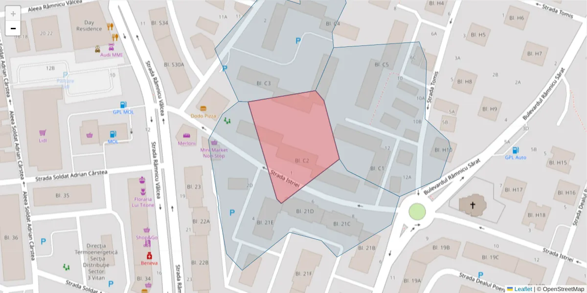 Hartă a codului poștal  și a codurilor poștale învecinate