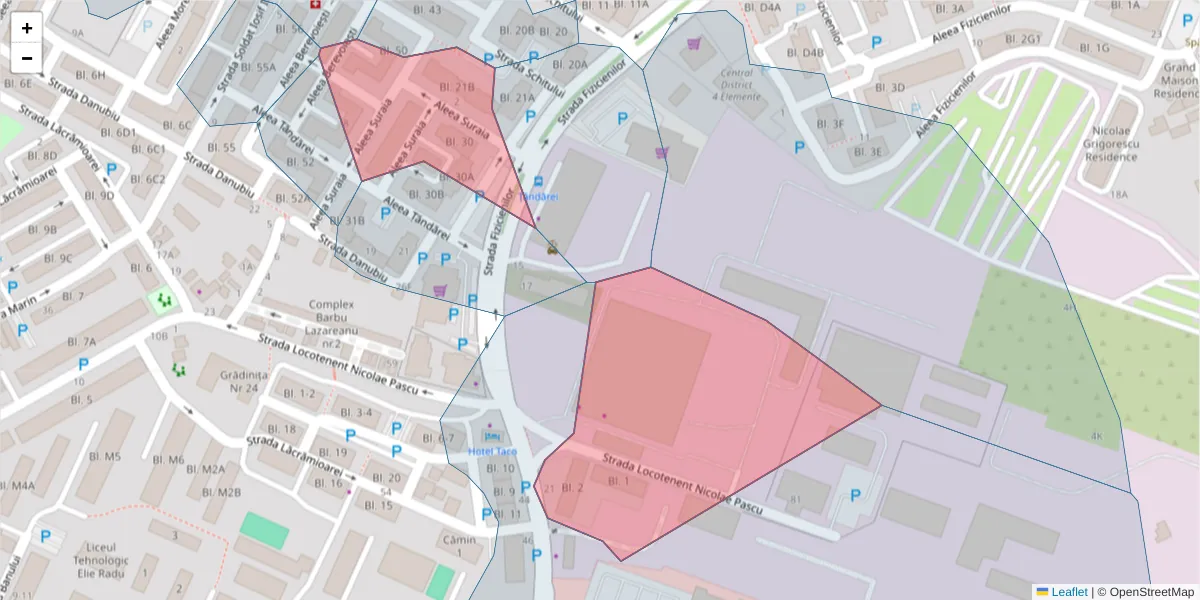 Hartă a codului poștal  și a codurilor poștale învecinate