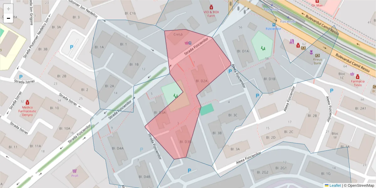 Hartă a codului poștal  și a codurilor poștale învecinate