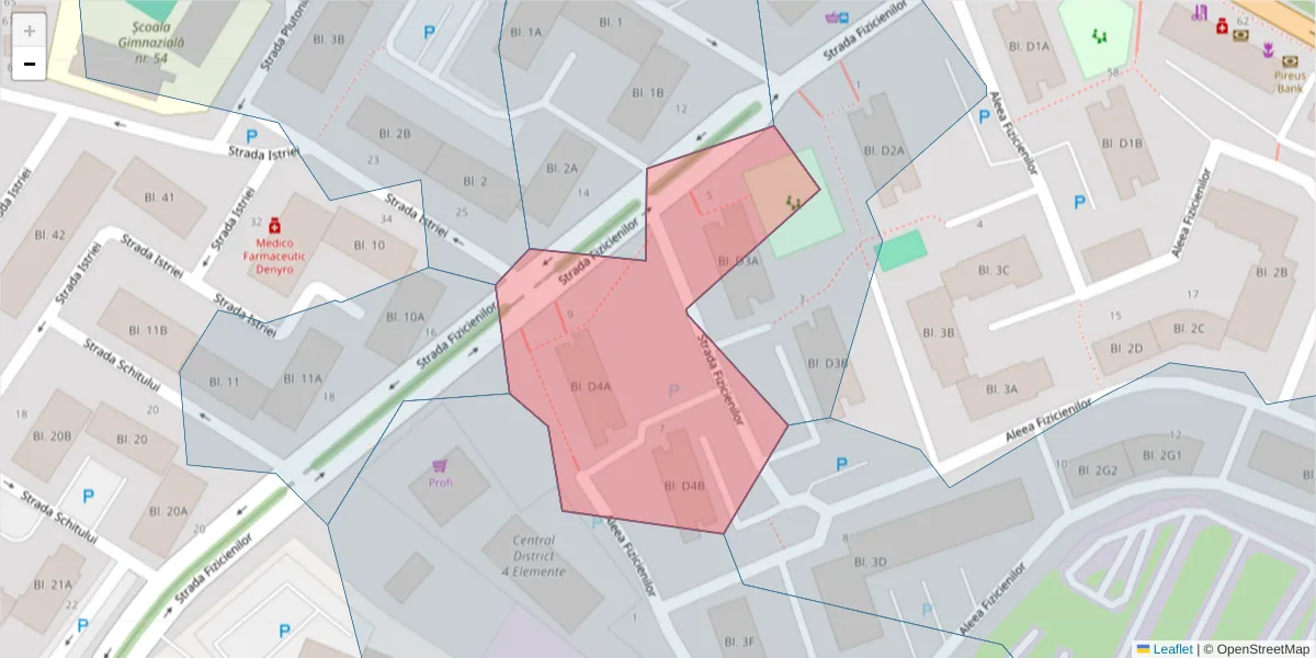 Hartă a codului poștal  și a codurilor poștale învecinate