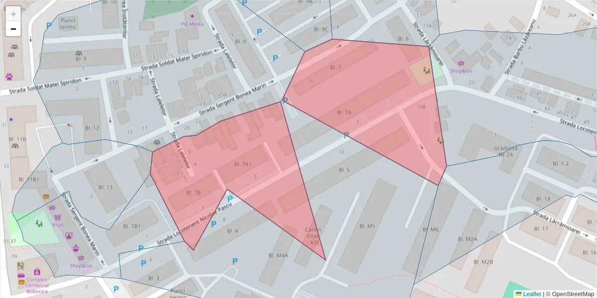 Hartă a codului poștal  și a codurilor poștale învecinate
