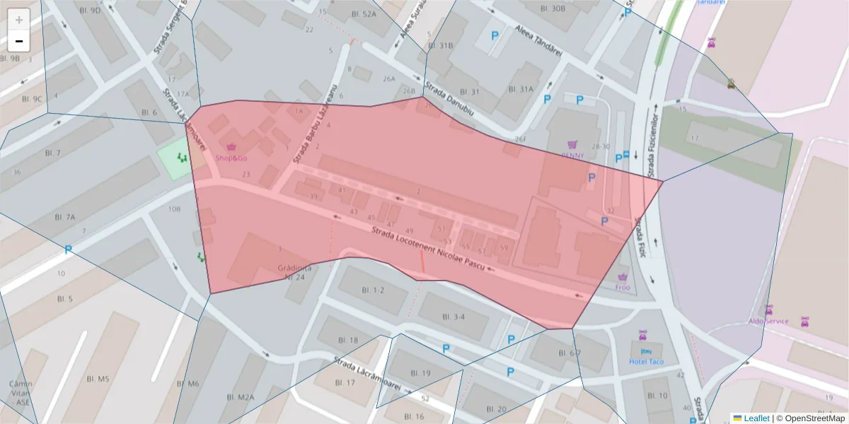 Hartă a codului poștal  și a codurilor poștale învecinate