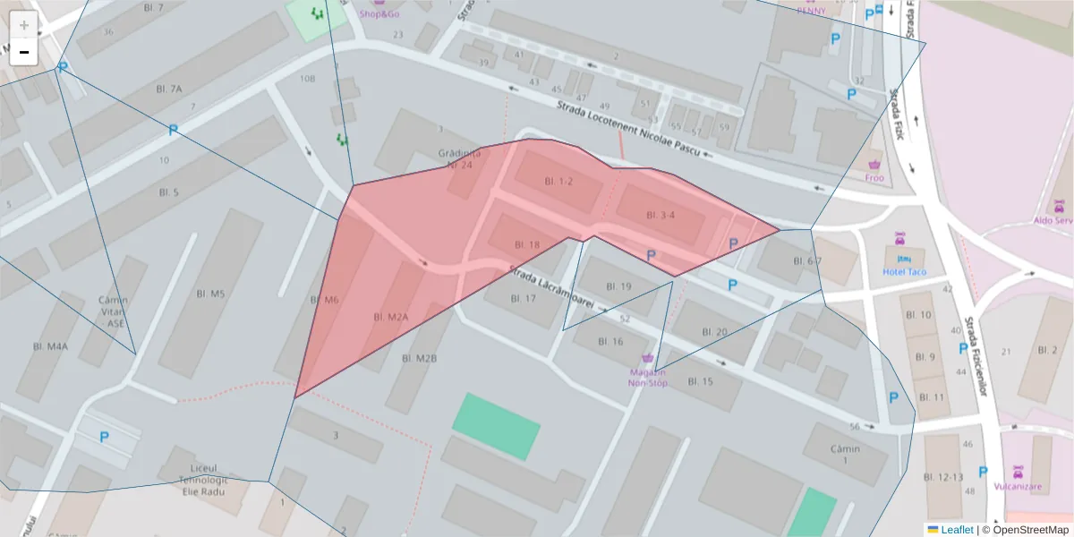 Hartă a codului poștal  și a codurilor poștale învecinate