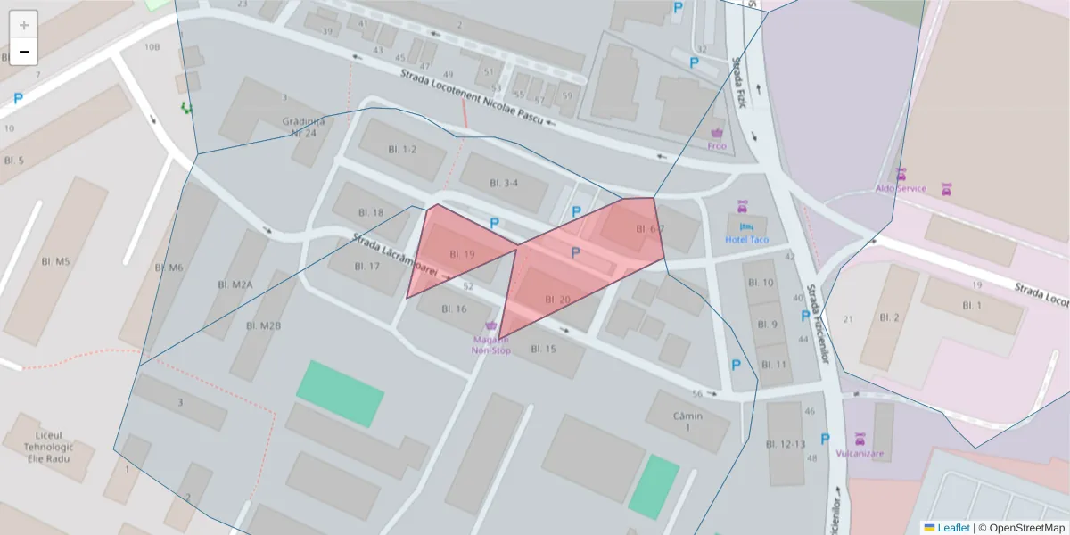 Hartă a codului poștal  și a codurilor poștale învecinate