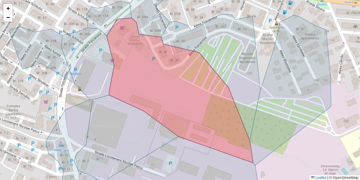 Hartă a codului poștal  și a codurilor poștale învecinate
