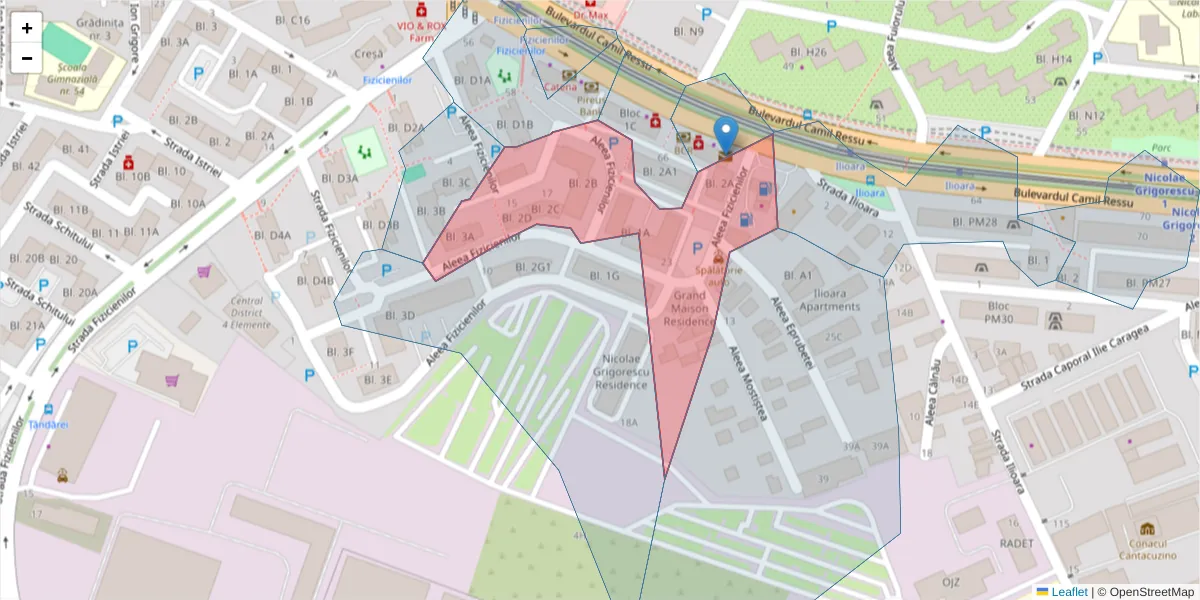 Hartă a codului poștal  și a codurilor poștale învecinate