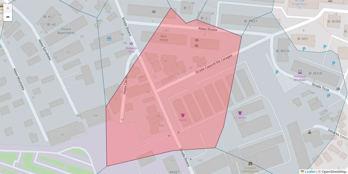 Hartă a codului poștal  și a codurilor poștale învecinate