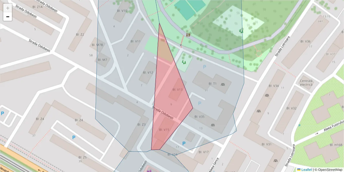 Hartă a codului poștal  și a codurilor poștale învecinate