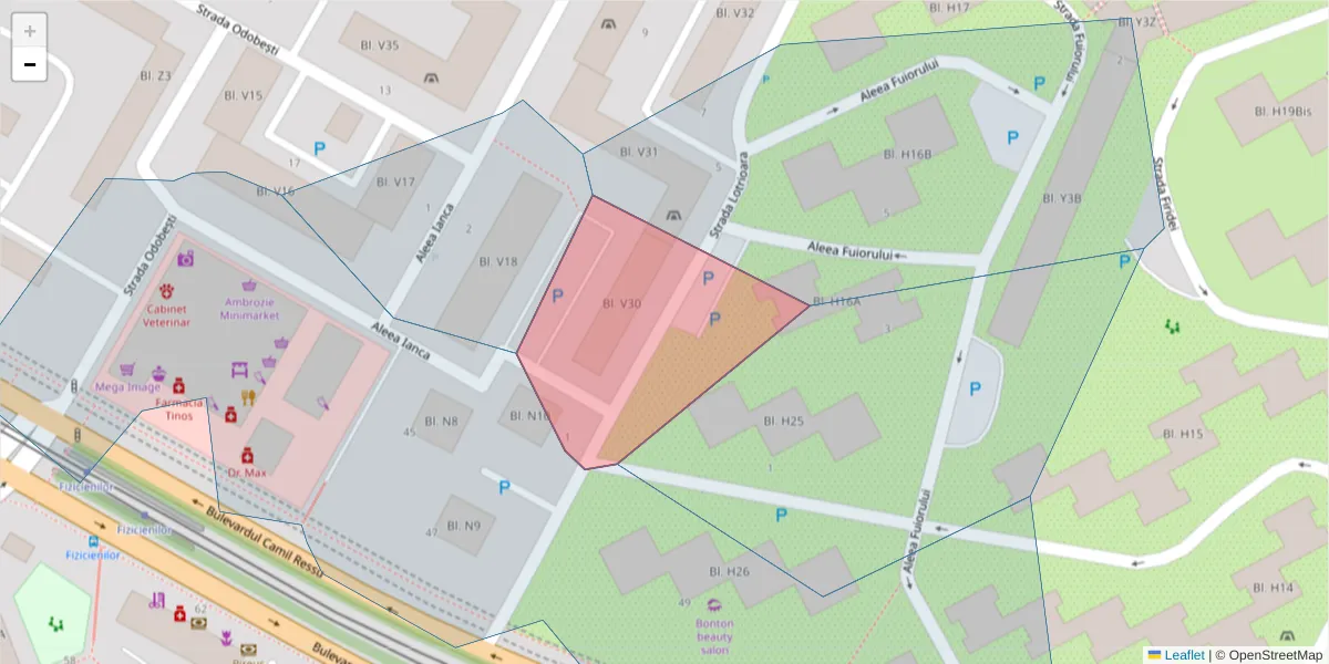 Hartă a codului poștal  și a codurilor poștale învecinate