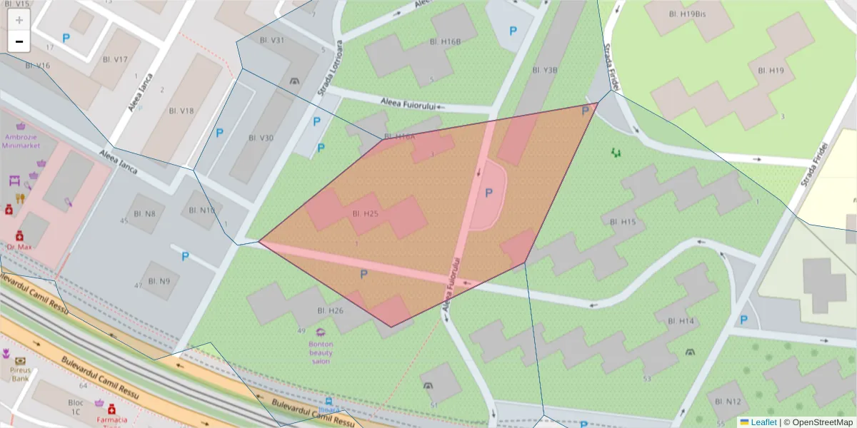 Hartă a codului poștal  și a codurilor poștale învecinate