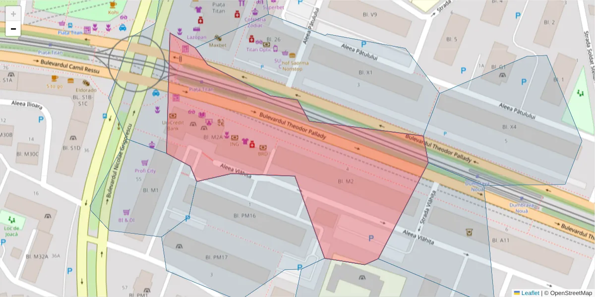 Hartă a codului poștal  și a codurilor poștale învecinate