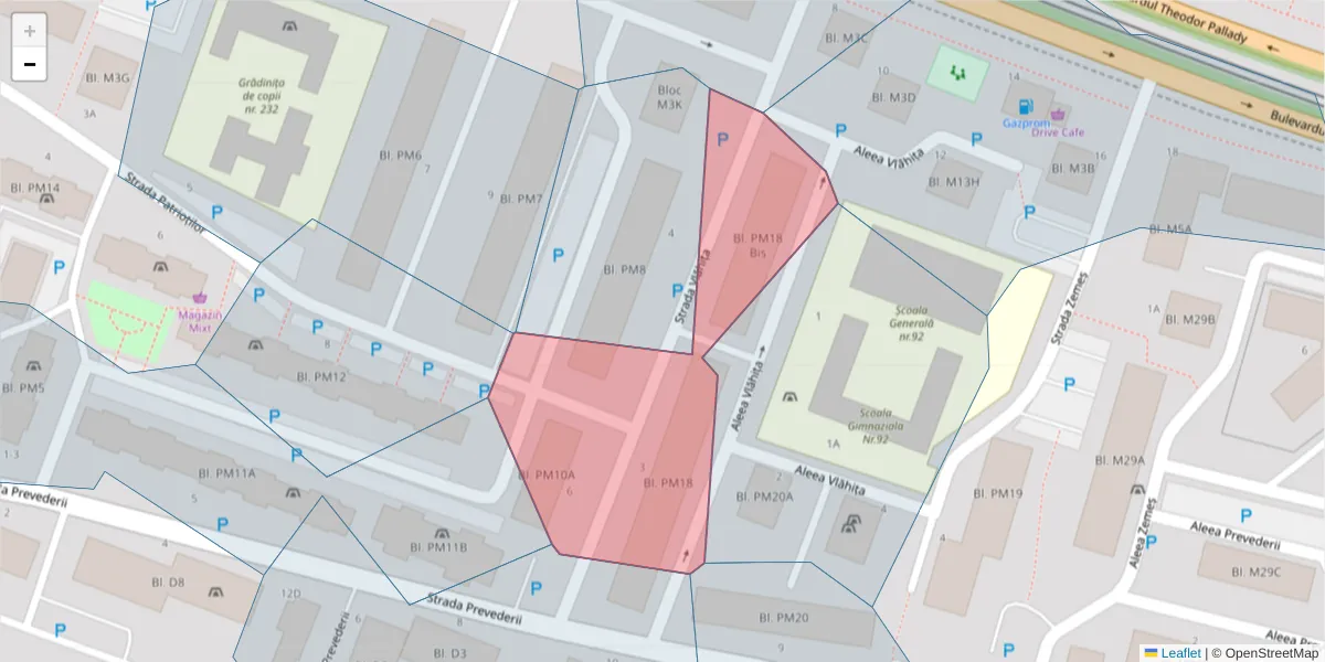 Hartă a codului poștal  și a codurilor poștale învecinate