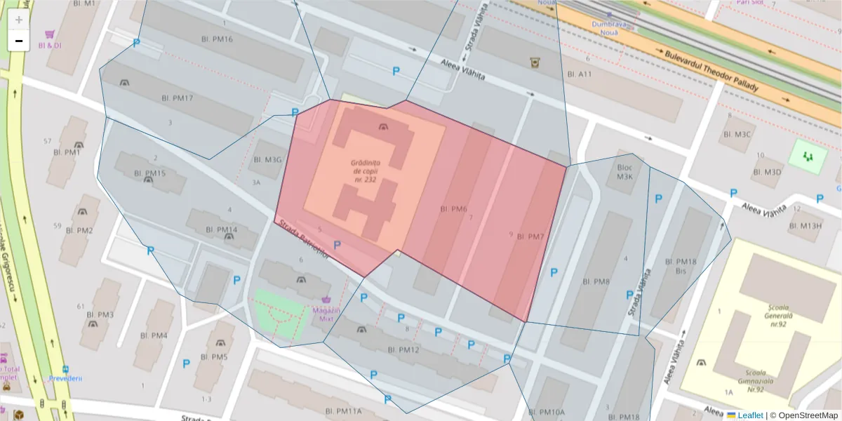 Hartă a codului poștal  și a codurilor poștale învecinate