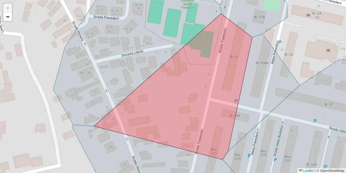 Hartă a codului poștal  și a codurilor poștale învecinate